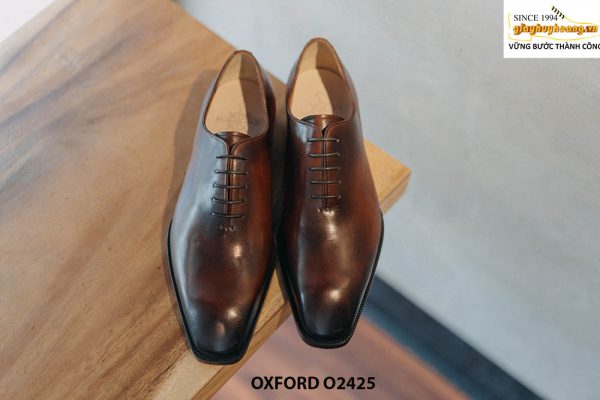 Giày da nam trơn không đục lỗ Oxford O2425 001