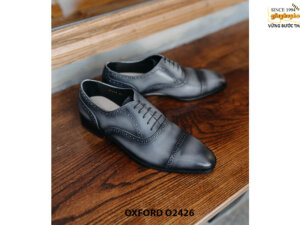 Giày da nam nhuộm thủ công màu xám Oxford O2426 003
