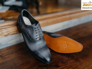 Giày da nam nhuộm thủ công màu xám Oxford O2426 002