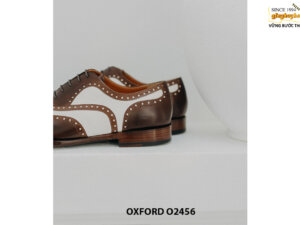 Giày tây nam Wingtips trắng phối nâu Oxford O2456 005