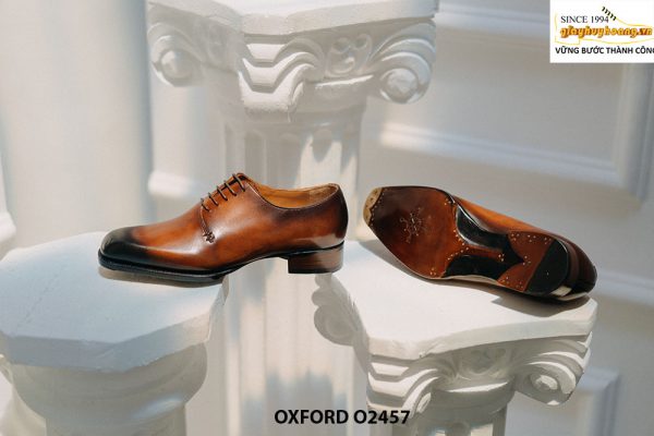 Giày tây nam chính hãng đế khâu chỉ Oxford O2457 006