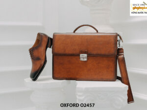 Giày tây nam chính hãng đế khâu chỉ Oxford O2457 002