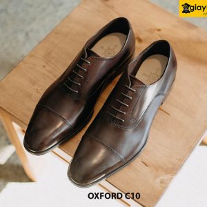 Giày da nam công sở cao cấp đế da bò Oxford O2474 001