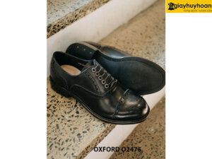 Giày da nam mặc quần jeans mũi tròn Oxford O2475 004