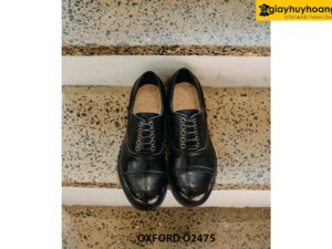 Giày da nam mặc quần jeans mũi tròn Oxford O2475 001