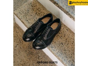 Giày da nam mặc quần jeans mũi tròn Oxford O2475 003