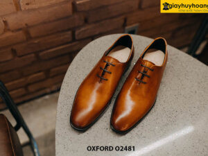 Giày da nam kiểu trơn có 3 lỗ xỏ dây Oxford O2481 001