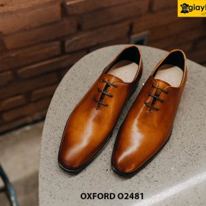 Giày da nam kiểu trơn có 3 lỗ xỏ dây Oxford O2481 001