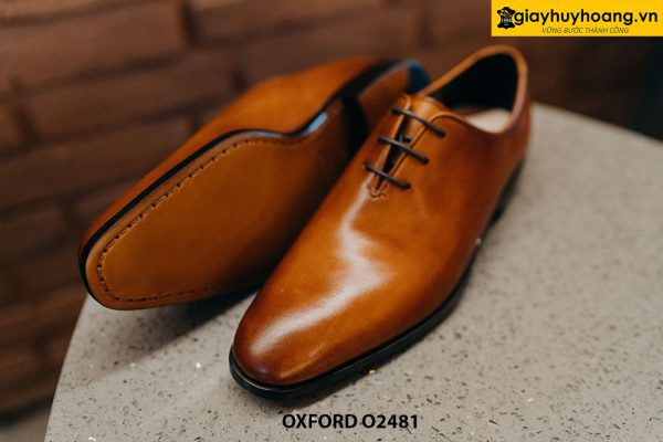 Giày da nam kiểu trơn có 3 lỗ xỏ dây Oxford O2481 003