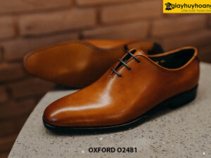 Giày da nam kiểu trơn có 3 lỗ xỏ dây Oxford O2481 002