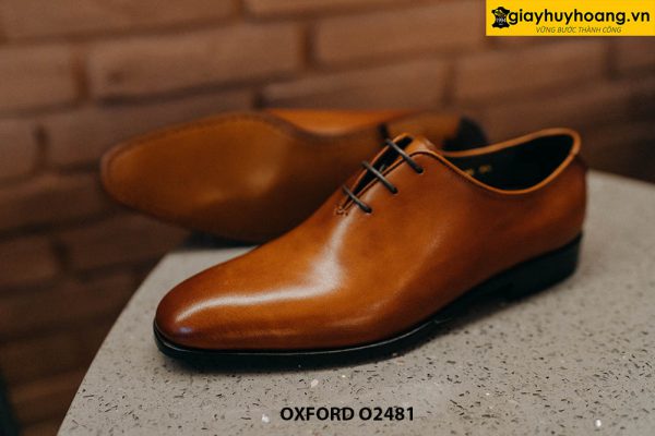 Giày da nam kiểu trơn có 3 lỗ xỏ dây Oxford O2481 002