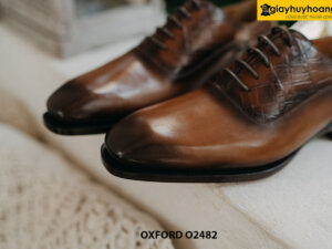 Giày da nam làm từ da bò con nhập khẩu Oxford O2482 0004