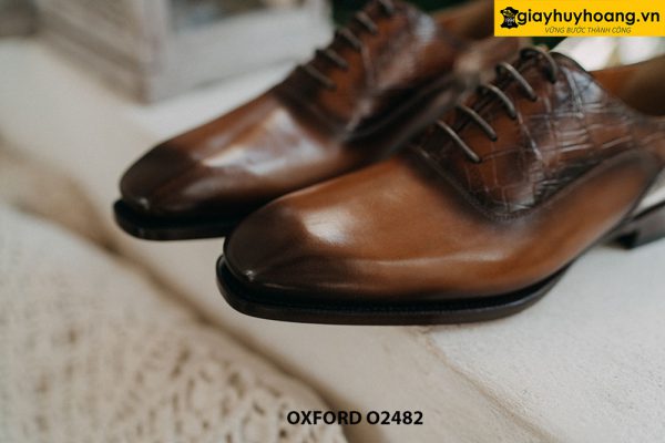 Giày da nam làm từ da bò con nhập khẩu Oxford O2482 0004