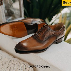 Giày da nam làm từ da bò con nhập khẩu Oxford O2482 0002