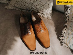 Giày tây nam da lộn đế da bò khâu goodyear welted Oxford O2483 001