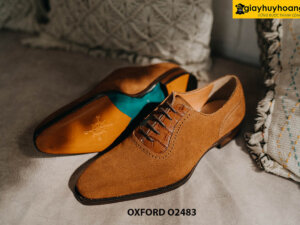 Giày tây nam da lộn đế da bò khâu goodyear welted Oxford O2483 004
