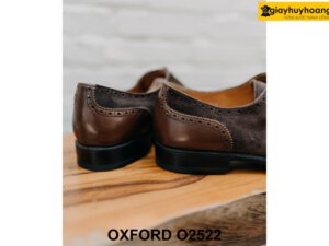 Giày tây nam màu nâu phối da lộn Oxford O2522 004