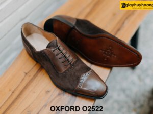Giày tây nam màu nâu phối da lộn Oxford O2522 003