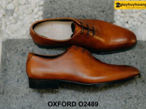 Giày da nam trơn màu vàng bò phong cách Oxford O2489 003