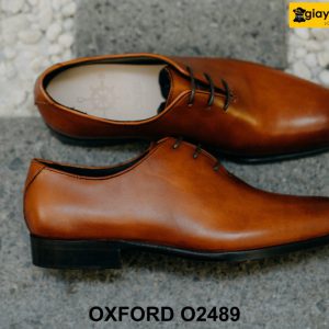 Giày da nam trơn màu vàng bò phong cách Oxford O2489 003
