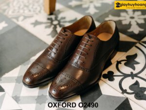 Giày tây nam từ da bê con thảo mộc nhập Oxford O2490 001