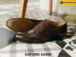 Giày tây nam từ da bê con thảo mộc nhập Oxford O2490 004