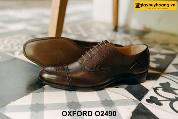 Giày tây nam từ da bê con thảo mộc nhập Oxford O2490 004