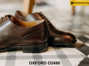 Giày tây nam từ da bê con thảo mộc nhập Oxford O2490 003