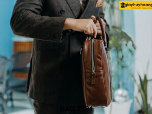 Túi xách doanh nhân da bò màu nâu T181 003