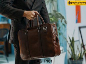 Túi xách doanh nhân da bò màu nâu T181 002
