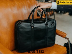 Túi xách công sở doanh nhân da bò màu đen T182 001