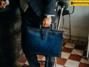 Túi xách doanh nhân đi công tác xanh biển phong thủy T183 001