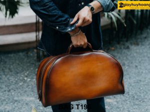 Túi xách da bò thiết kế nữa hình tròn T196 005