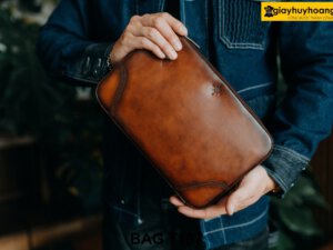 Túi ví cầm tay nam da bò