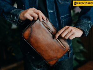 Ví cầm tay da bò cao cấp đựng tiền tiện lợi T197 004