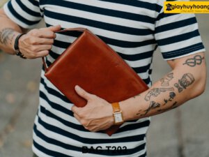 Ví cầm tay nam da bò nhỏ gọn tiện lợi cao cấp T203 001