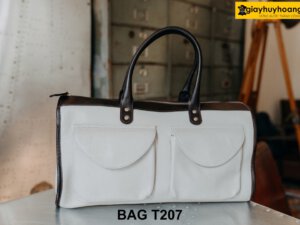 Túi xách da nam du lịch màu trắng T207 001