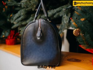 Túi xách da bò nam màu xanh biển phong thủy T198 003