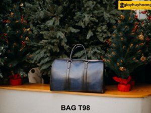 Túi xách da bò nam màu xanh biển phong thủy T198 001
