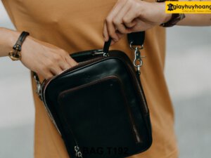 Túi da bò đeo chéo vô cùng tiện lợi cho nam T192 004