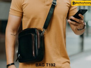 Túi da bò đeo chéo vô cùng tiện lợi cho nam T192 001
