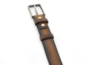 Dây nịt thắt lưng nam nhuộm màu Patina theo yêu cầu 002