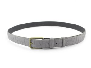 Dây nịt thắt lưng nam da lộn màu xám mẫu IDK43 001