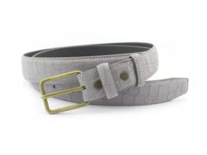 Dây nịt thắt lưng nam da lộn màu xám mẫu IDK43 004