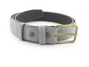 Dây nịt thắt lưng nam da lộn màu xám mẫu IDK43 003