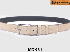 Dây nịt thắt lưng nam da lộn dập vân sọc MDK31 007