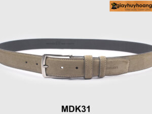 Dây nịt thắt lưng nam da lộn dập vân sọc MDK31 005