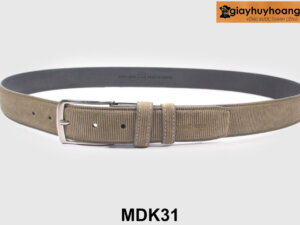 Dây nịt thắt lưng nam da lộn dập vân sọc MDK31 003