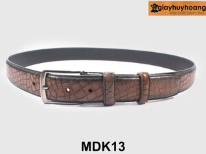 Dây nịt thắt lưng nam da bò dập vân cá sấu sang trọng MDK13 004