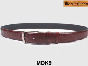 Dây nịt thắt lưng nam họa tiết lỗ kim 3.3cm độc đáo MDK9 0011